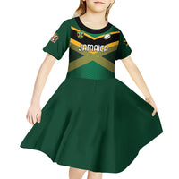 Custom Rugby Jamaica Kid Short Sleeve Dress Reggae Warriors Go Champions