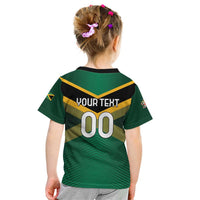 Custom Rugby Jamaica Kid T Shirt Reggae Warriors Go Champions