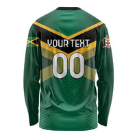 Custom Rugby Jamaica Long Sleeve Shirt Reggae Warriors Go Champions