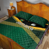 Rugby Jamaica Quilt Bed Set Reggae Warriors Go Champions
