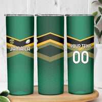 Custom Rugby Jamaica Skinny Tumbler Reggae Warriors Go Champions