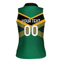 Custom Rugby Jamaica Women Sleeveless Polo Shirt Reggae Warriors Go Champions