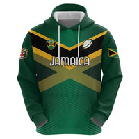 Custom Rugby Jamaica Zip Hoodie Reggae Warriors Go Champions