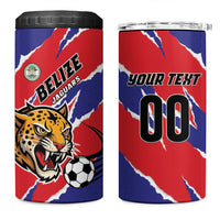 Custom Football Belize Jaguars 4 in 1 Can Cooler Tumbler Team Unbelizeables Jaguars