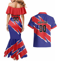 Custom Football Belize Jaguars Couples Matching Mermaid Dress and Hawaiian Shirt Team Unbelizeables Jaguars