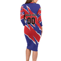 Custom Football Belize Jaguars Long Sleeve Bodycon Dress Team Unbelizeables Jaguars