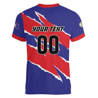 Custom Football Belize Jaguars Women V-Neck T-Shirt Team Unbelizeables Jaguars