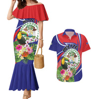 Personalized Belize Toucan Couples Matching Mermaid Dress and Hawaiian Shirt Sub umbra floreo