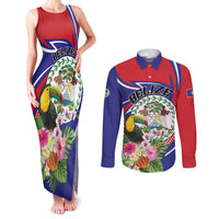 Personalized Belize Toucan Couples Matching Tank Maxi Dress and Long Sleeve Button Shirt Sub umbra floreo