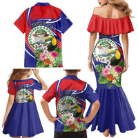 Personalized Belize Toucan Family Matching Mermaid Dress and Hawaiian Shirt Sub umbra floreo