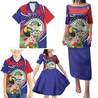 Personalized Belize Toucan Family Matching Puletasi and Hawaiian Shirt Sub umbra floreo