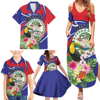 Personalized Belize Toucan Family Matching Summer Maxi Dress and Hawaiian Shirt Sub umbra floreo