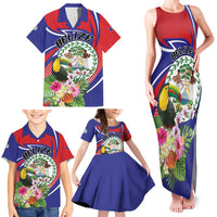 Personalized Belize Toucan Family Matching Tank Maxi Dress and Hawaiian Shirt Sub umbra floreo