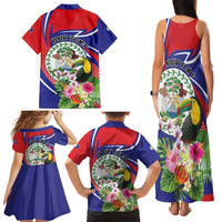 Personalized Belize Toucan Family Matching Tank Maxi Dress and Hawaiian Shirt Sub umbra floreo