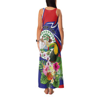 Personalized Belize Toucan Family Matching Tank Maxi Dress and Hawaiian Shirt Sub umbra floreo