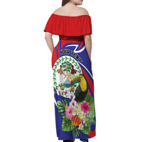 Personalized Belize Toucan Off Shoulder Maxi Dress Sub umbra floreo