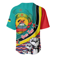 Personalised Mozambique Independence Day Baseball Jersey Mozambiki Emblem Happy 48th Anniversary - Wonder Print Shop