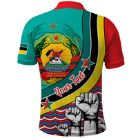 Personalised Mozambique Independence Day Polo Shirt Mozambiki Emblem Happy 48th Anniversary - Wonder Print Shop