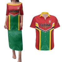Custom Rugby Guyana Couples Matching Puletasi and Hawaiian Shirt Guyana Warriors Go Champions - Wonder Print Shop