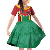 Custom Rugby Guyana Family Matching Off Shoulder Short Dress and Hawaiian Shirt Guyana Warriors Go Champions - Wonder Print Shop