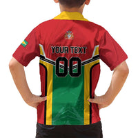 Custom Rugby Guyana Family Matching Summer Maxi Dress and Hawaiian Shirt Guyana Warriors Go Champions - Wonder Print Shop