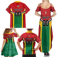 Custom Rugby Guyana Family Matching Summer Maxi Dress and Hawaiian Shirt Guyana Warriors Go Champions - Wonder Print Shop