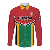 Custom Rugby Guyana Long Sleeve Button Shirt Guyana Warriors Go Champions - Wonder Print Shop