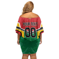 Custom Rugby Guyana Off Shoulder Short Dress Guyana Warriors Go Champions - Wonder Print Shop