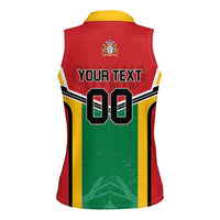 Custom Rugby Guyana Women Sleeveless Polo Shirt Guyana Warriors Go Champions - Wonder Print Shop