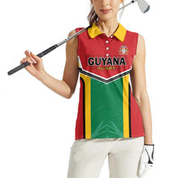 Custom Rugby Guyana Women Sleeveless Polo Shirt Guyana Warriors Go Champions - Wonder Print Shop