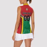 Custom Rugby Guyana Women Sleeveless Polo Shirt Guyana Warriors Go Champions - Wonder Print Shop