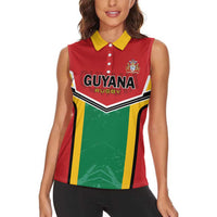 Custom Rugby Guyana Women Sleeveless Polo Shirt Guyana Warriors Go Champions - Wonder Print Shop