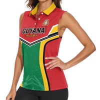 Custom Rugby Guyana Women Sleeveless Polo Shirt Guyana Warriors Go Champions - Wonder Print Shop