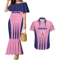 Custom Football Bermuda Couples Matching Mermaid Dress and Hawaiian Shirt Gombey Warriors Go Champions - Wonder Print Shop