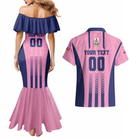 Custom Football Bermuda Couples Matching Mermaid Dress and Hawaiian Shirt Gombey Warriors Go Champions - Wonder Print Shop