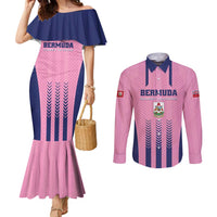 Custom Football Bermuda Couples Matching Mermaid Dress and Long Sleeve Button Shirt Gombey Warriors Go Champions - Wonder Print Shop