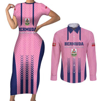 Custom Football Bermuda Couples Matching Short Sleeve Bodycon Dress and Long Sleeve Button Shirt Gombey Warriors Go Champions - Wonder Print Shop