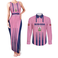 Custom Football Bermuda Couples Matching Tank Maxi Dress and Long Sleeve Button Shirt Gombey Warriors Go Champions - Wonder Print Shop