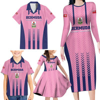 Custom Football Bermuda Family Matching Long Sleeve Bodycon Dress and Hawaiian Shirt Gombey Warriors Go Champions - Wonder Print Shop