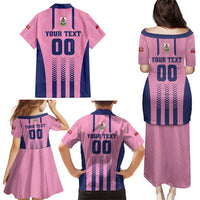 Custom Football Bermuda Family Matching Puletasi and Hawaiian Shirt Gombey Warriors Go Champions - Wonder Print Shop