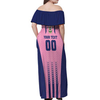 Custom Football Bermuda Off Shoulder Maxi Dress Gombey Warriors Go Champions - Wonder Print Shop