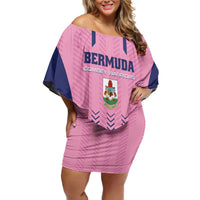 Custom Football Bermuda Off Shoulder Short Dress Gombey Warriors Go Champions - Wonder Print Shop