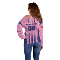 Custom Football Bermuda Off Shoulder Sweater Gombey Warriors Go Champions - Wonder Print Shop