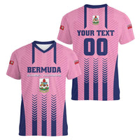 Custom Football Bermuda Women V-Neck T-Shirt Gombey Warriors Go Champions - Wonder Print Shop
