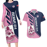 Custom Bermuda Football Couples Matching Long Sleeve Bodycon Dress and Hawaiian Shirt Come On Gombey Warriors - Wonder Print Shop