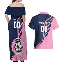 Custom Bermuda Football Couples Matching Off Shoulder Maxi Dress and Hawaiian Shirt Come On Gombey Warriors - Wonder Print Shop