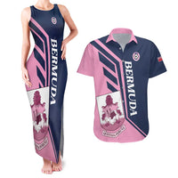 Custom Bermuda Football Couples Matching Tank Maxi Dress and Hawaiian Shirt Come On Gombey Warriors - Wonder Print Shop
