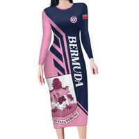 Custom Bermuda Football Family Matching Long Sleeve Bodycon Dress and Hawaiian Shirt Come On Gombey Warriors - Wonder Print Shop