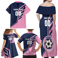 Custom Bermuda Football Family Matching Off Shoulder Maxi Dress and Hawaiian Shirt Come On Gombey Warriors - Wonder Print Shop