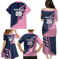 Custom Bermuda Football Family Matching Puletasi and Hawaiian Shirt Come On Gombey Warriors - Wonder Print Shop